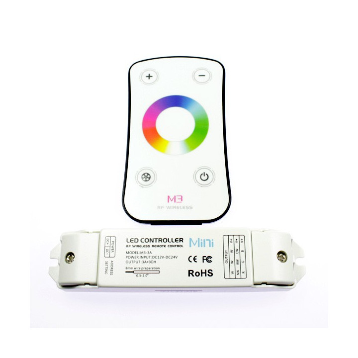 Contrôleur RGB radiofréquence avec télécommande tactile. Qualité premium