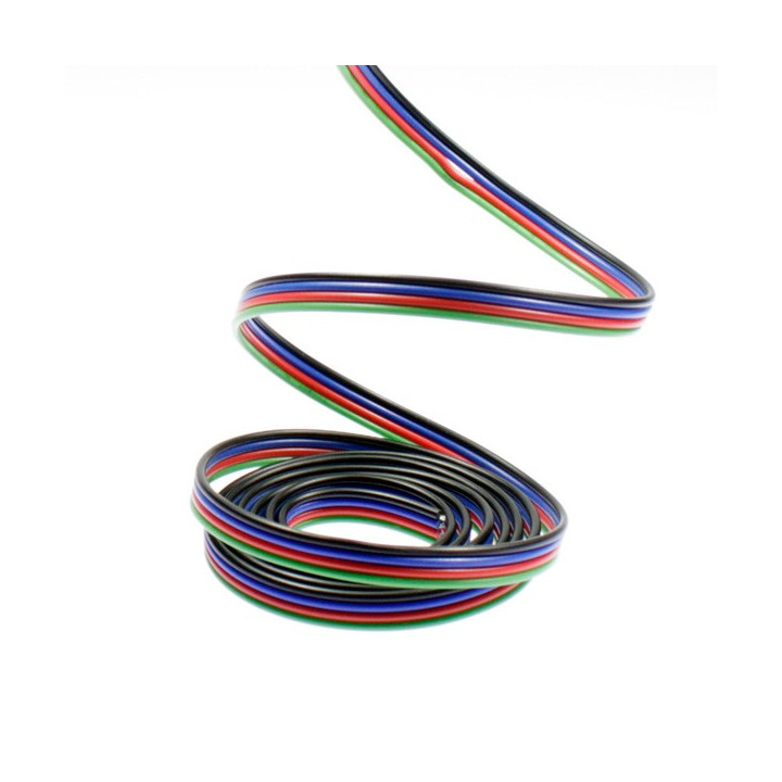 Câble électrique 4 fils pour ruban led RGB. Vendu au mètre